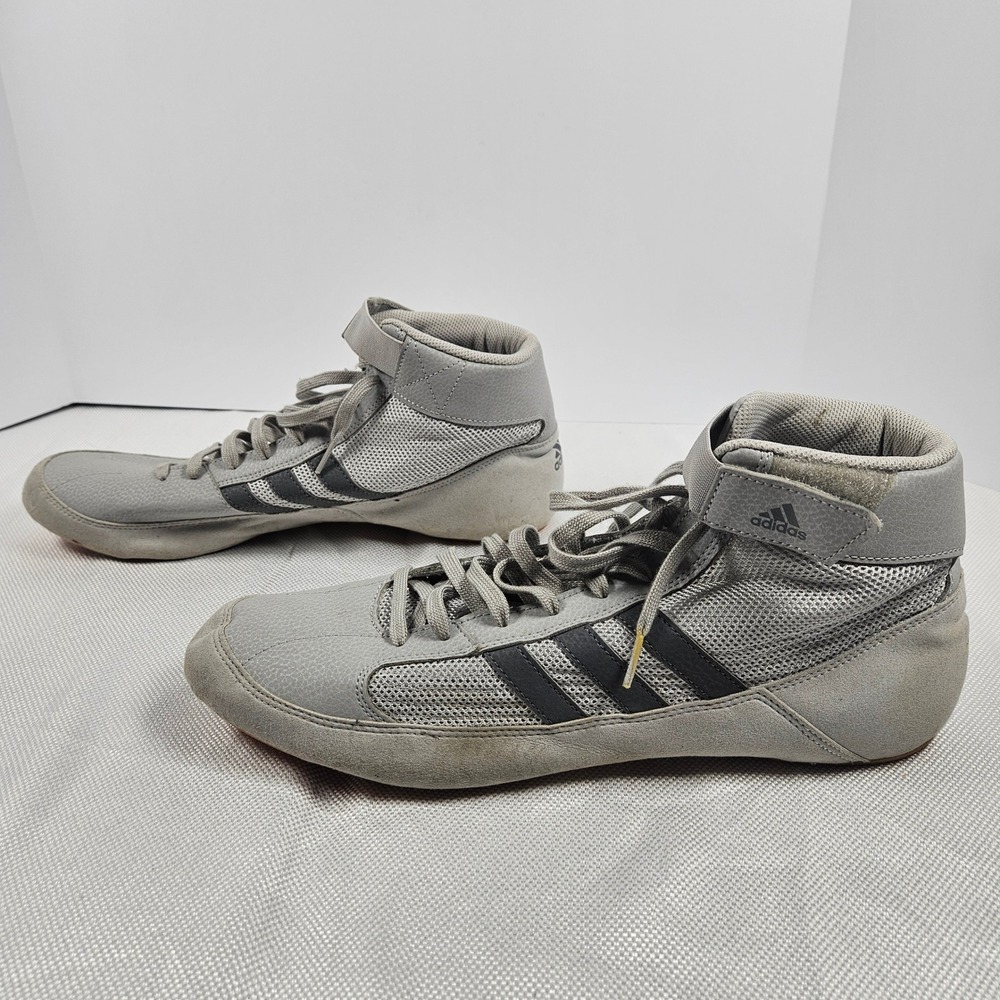 Adidas HVC 2 Wrestling Shoes Mens 14 Grey Black High Top AC7502 Gum Sole